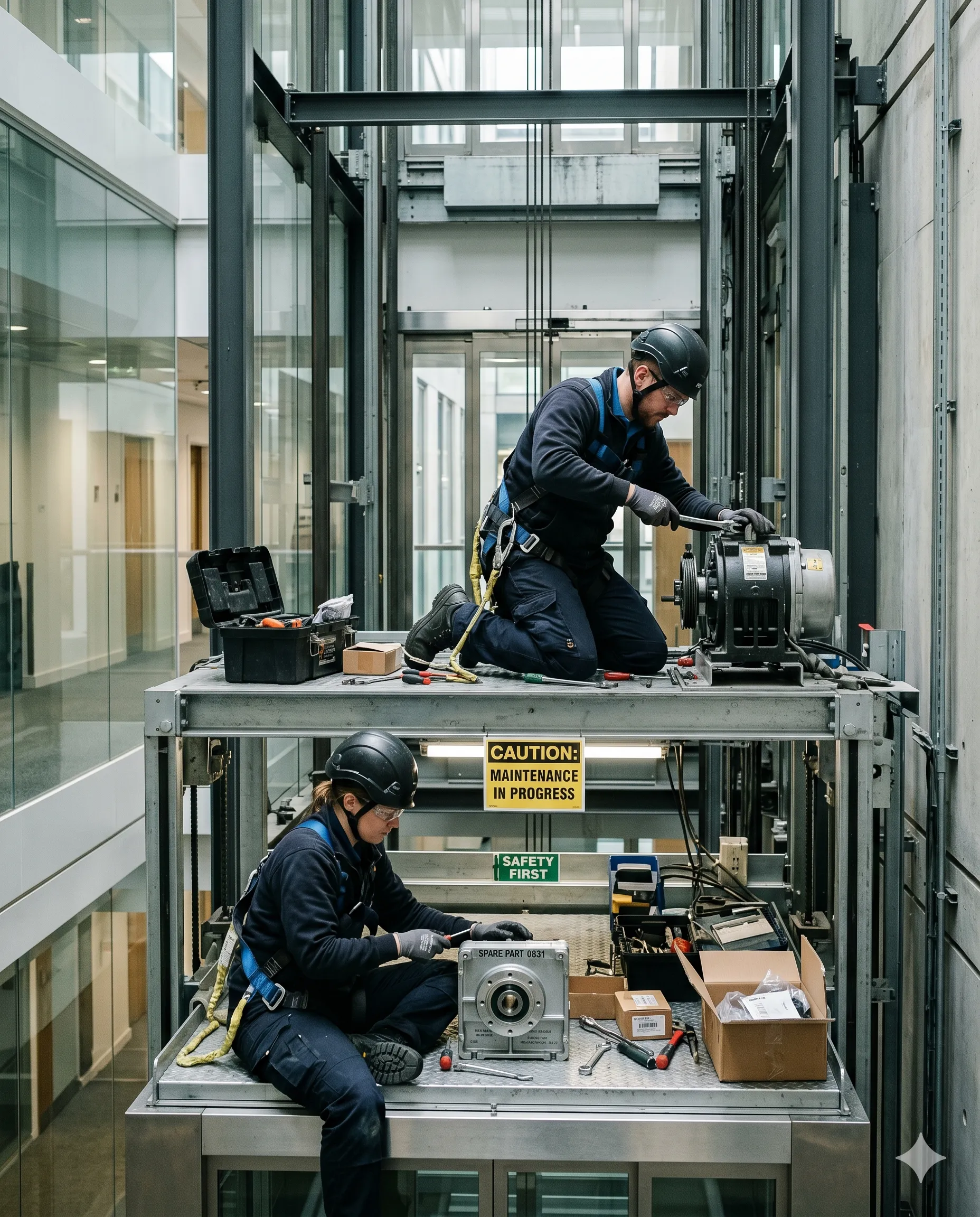 Real Jackson Lifts maintenance work and technician images